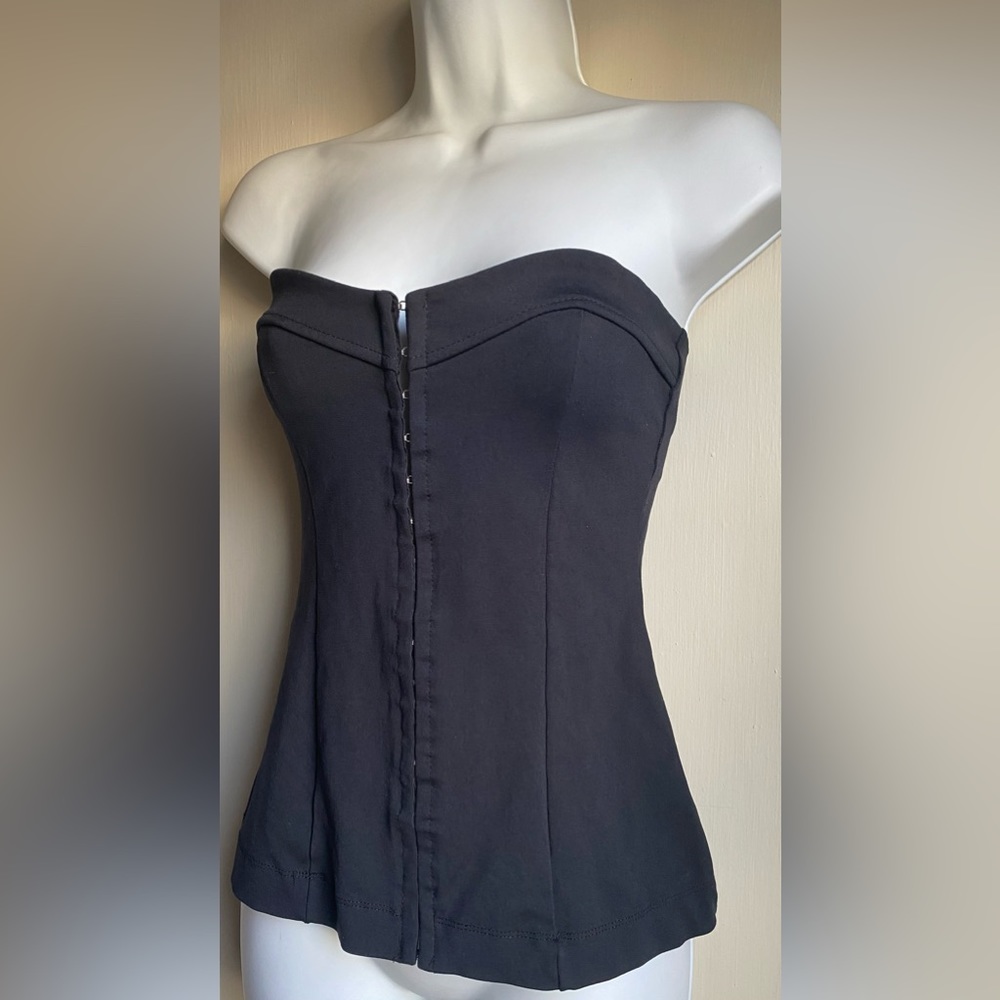 David Lerner black strapless corset top new without tags size Medium bustier y2k